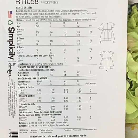 Simplicity | baby dress pattern - Picture 4 of 4